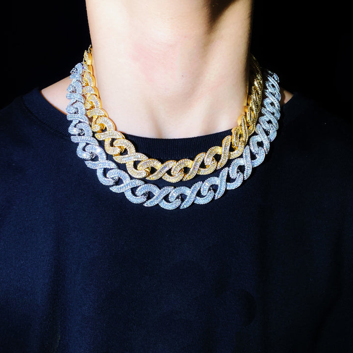 15 mm Baguette Infinity diamanten ketting