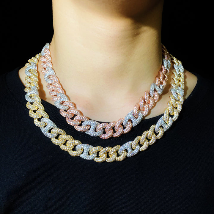 2-kleurige Cubaanse diamanten ketting