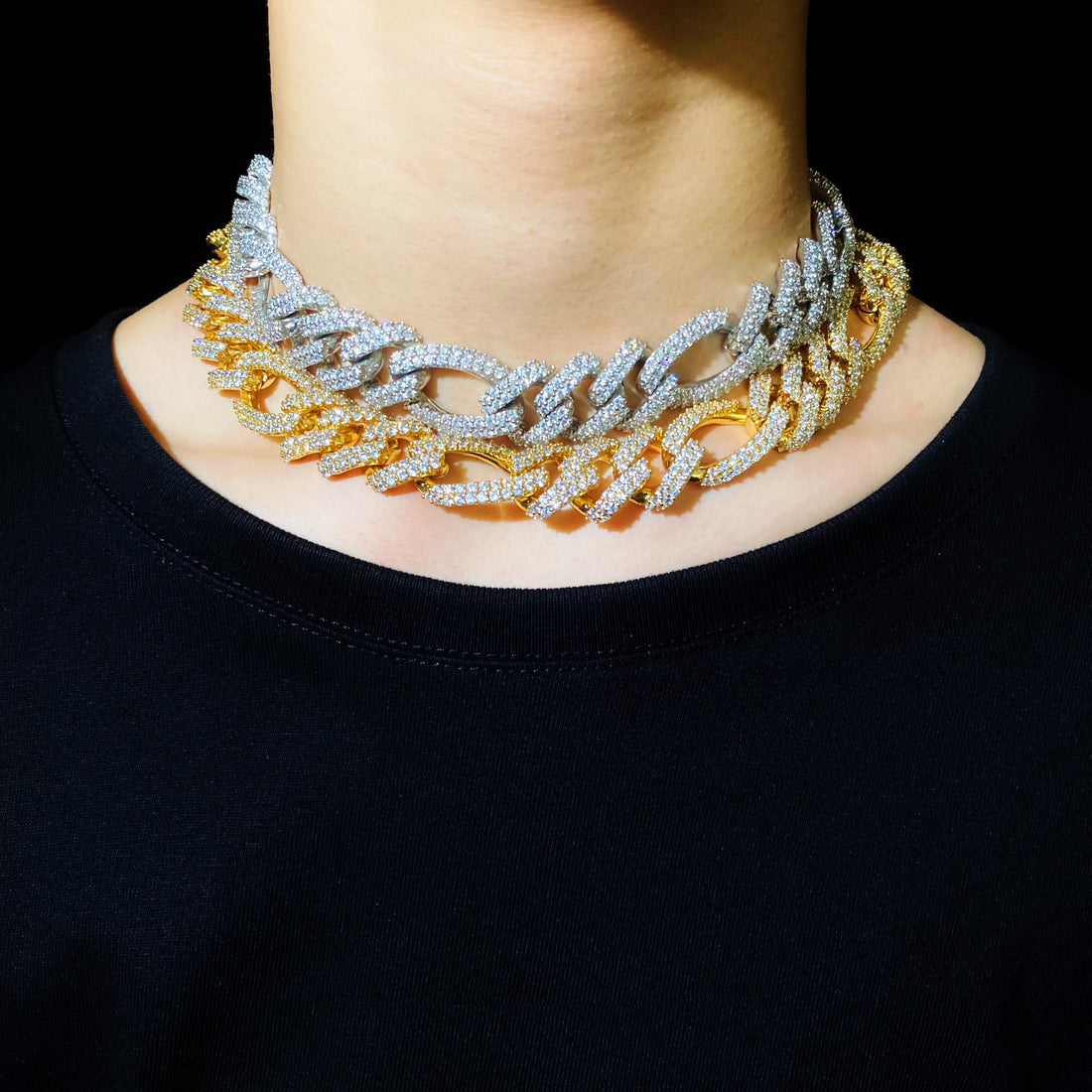 19 mm diamanten Figaro-ketting