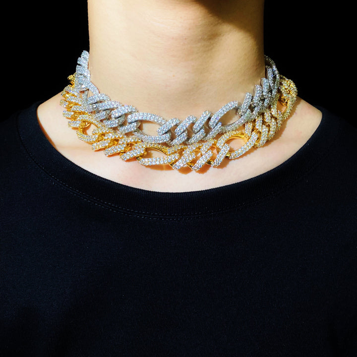 19 mm diamanten Figaro-ketting