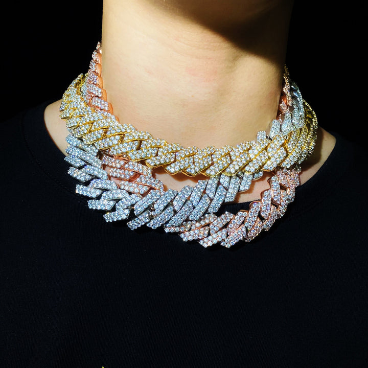 Choker met diamanten schakels (19 mm)