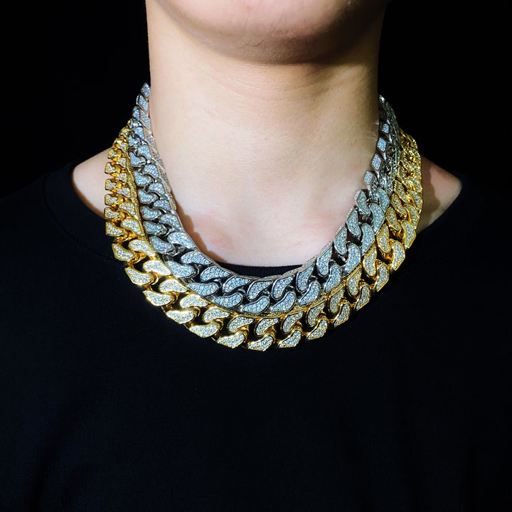 19 mm diamanten Cubaanse ketting