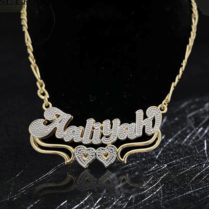 Nieuwe dubbele kleur naamketting 