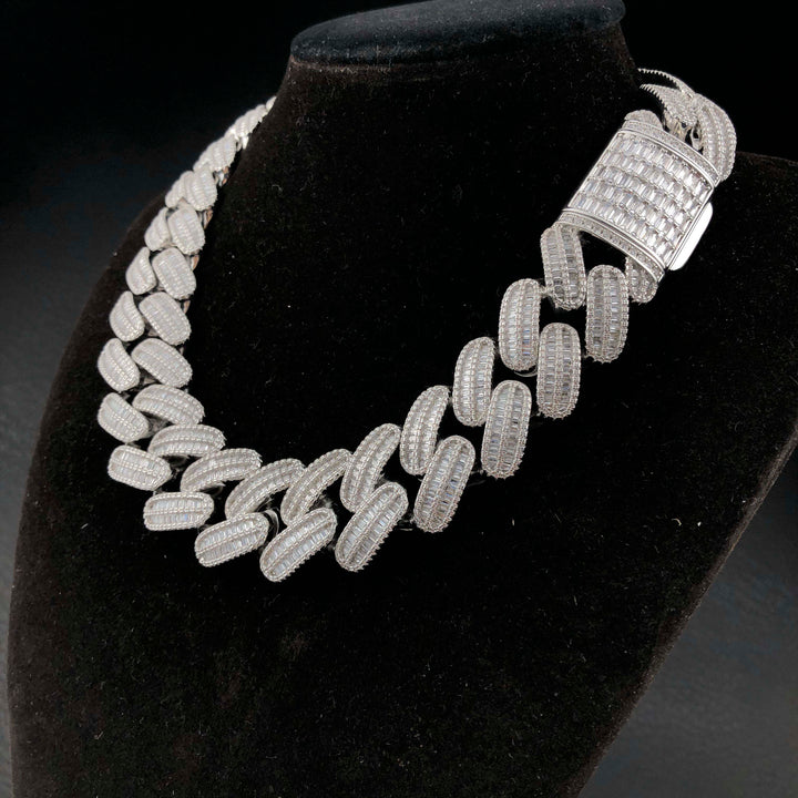26 mm diamanten baguette Cubaanse ketting