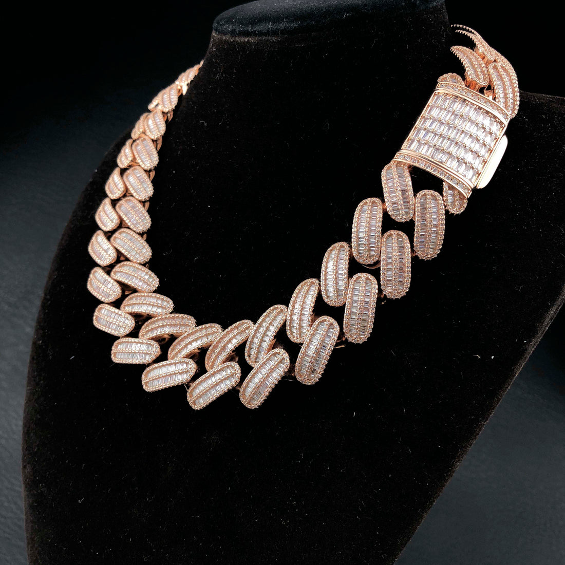 26 mm diamanten baguette Cubaanse ketting