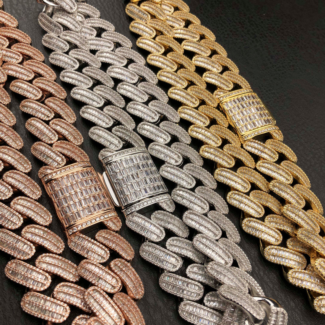 26 mm diamanten baguette Cubaanse ketting