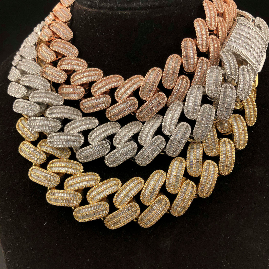 26 mm diamanten baguette Cubaanse ketting