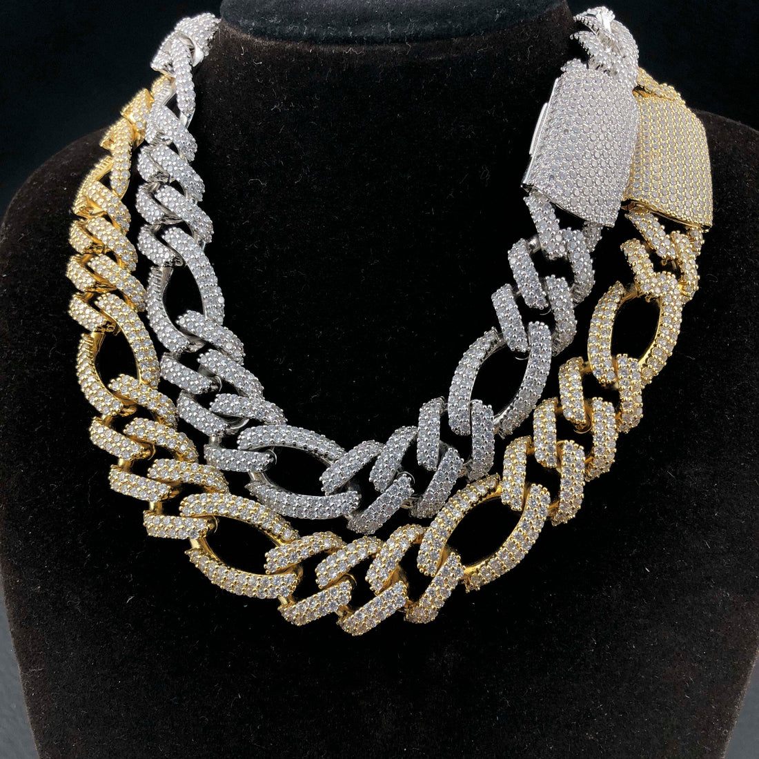 19 mm diamanten Figaro-ketting