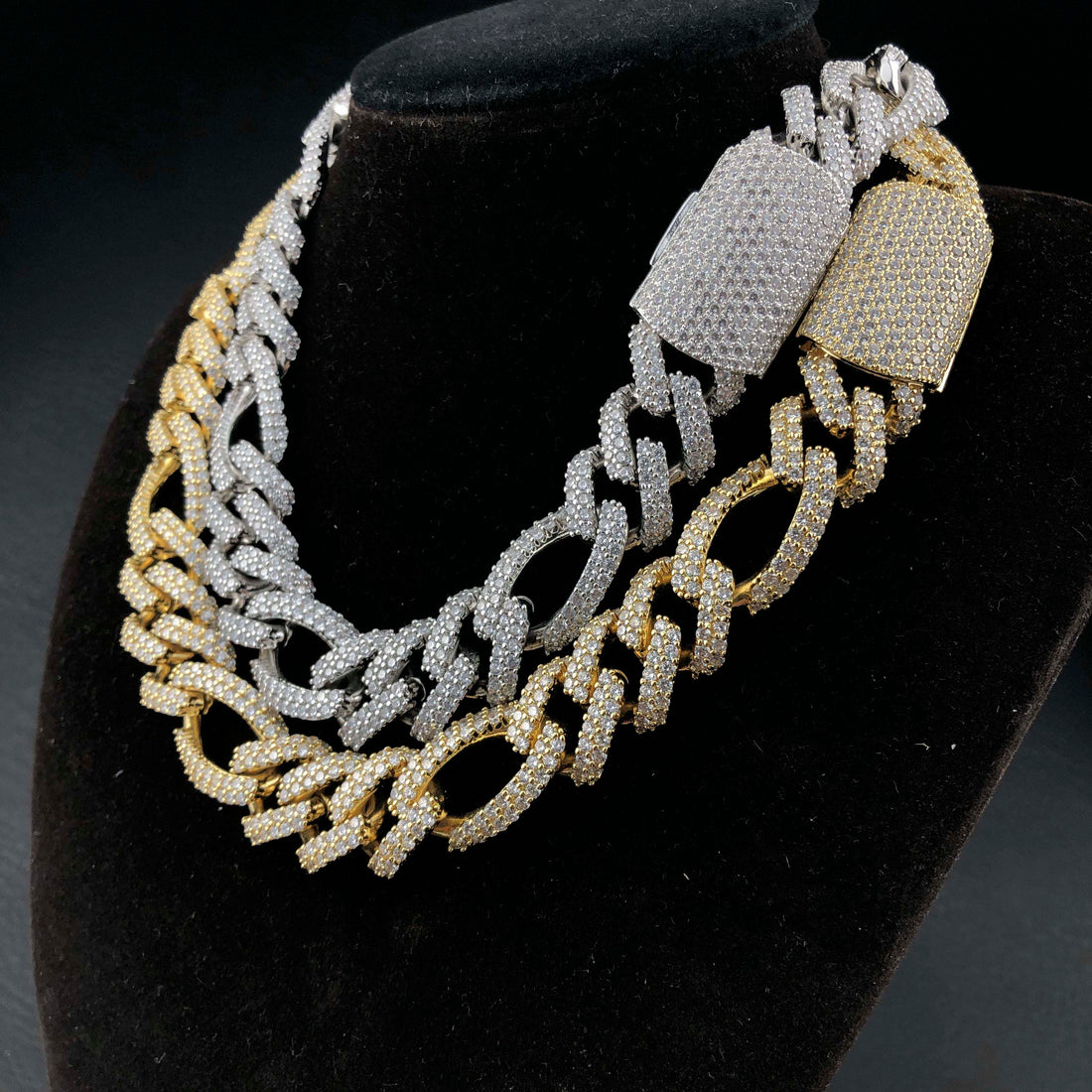 19 mm diamanten Figaro-ketting