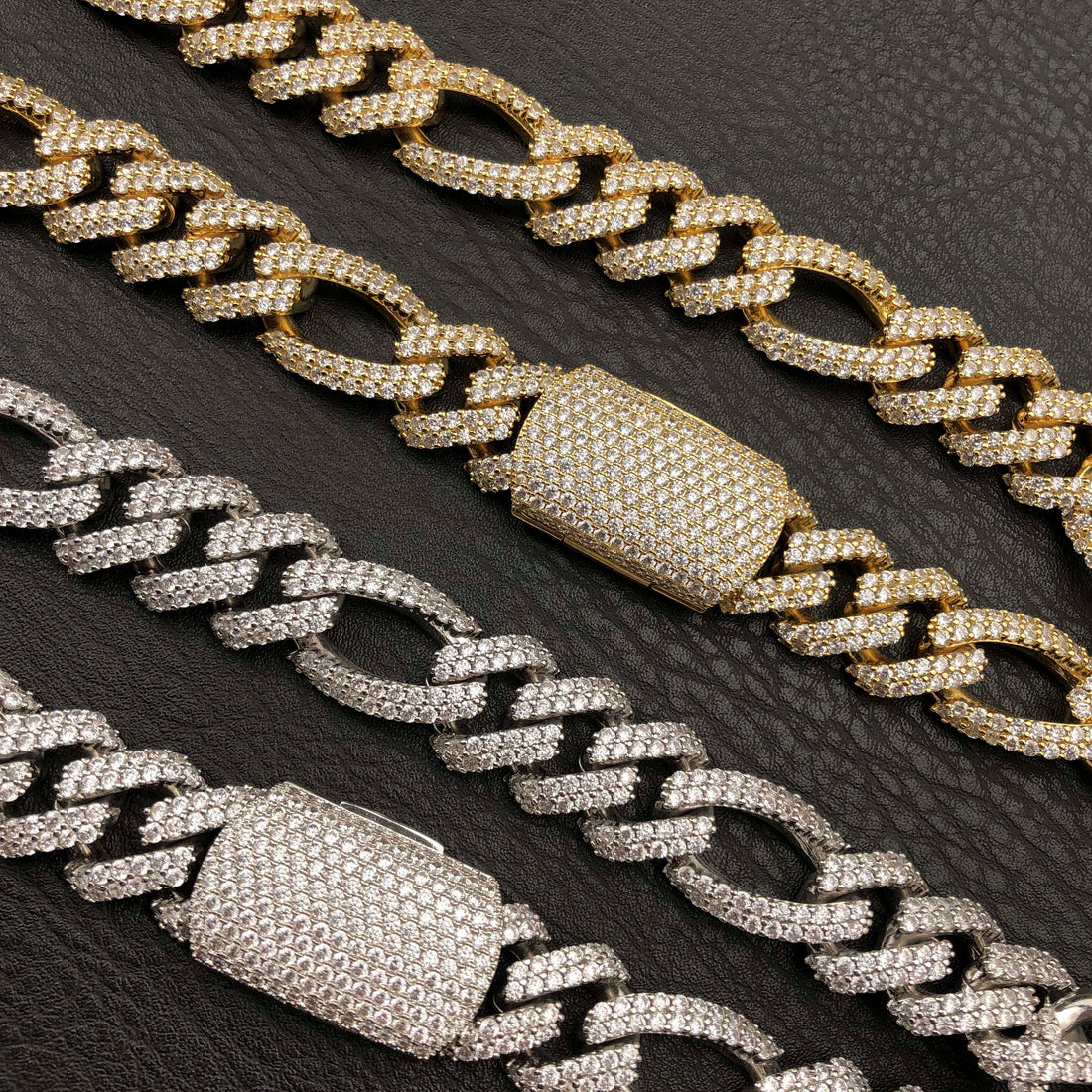 19 mm diamanten Figaro-ketting