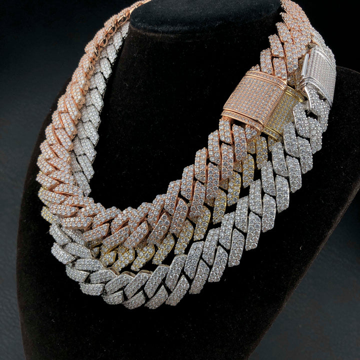 Choker met diamanten schakels (19 mm)
