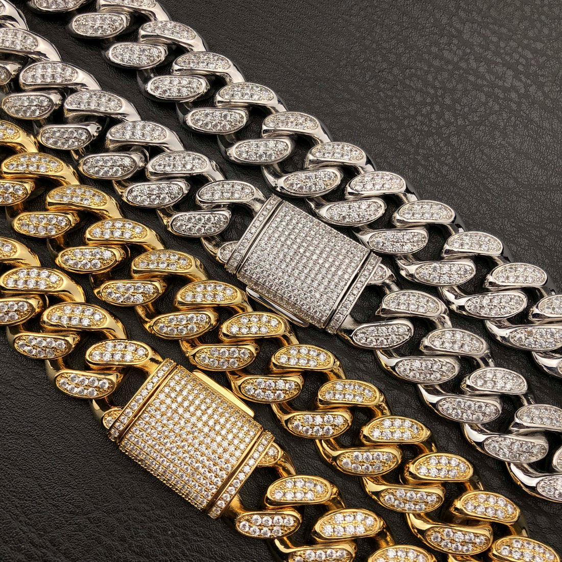19 mm diamanten Cubaanse ketting