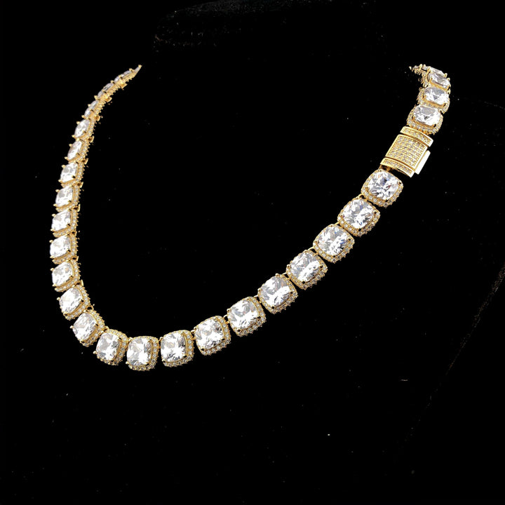 Kussenvormige cluster tennisketting