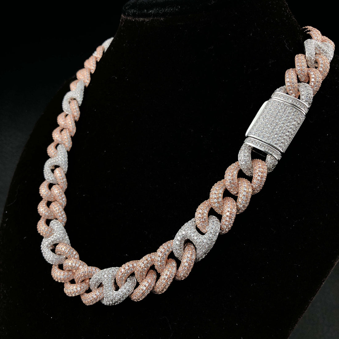 2-kleurige Cubaanse diamanten ketting