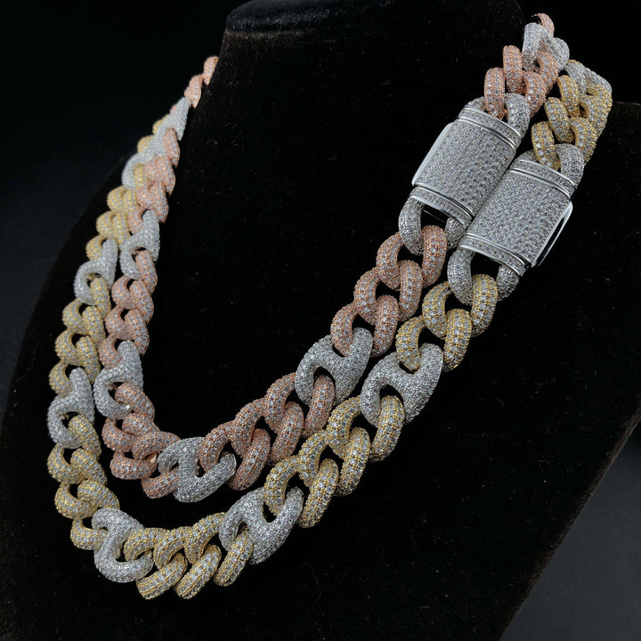 2-kleurige Cubaanse diamanten ketting