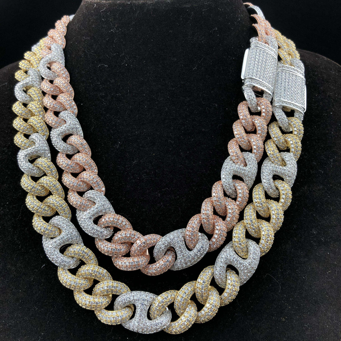 2-kleurige Cubaanse diamanten ketting