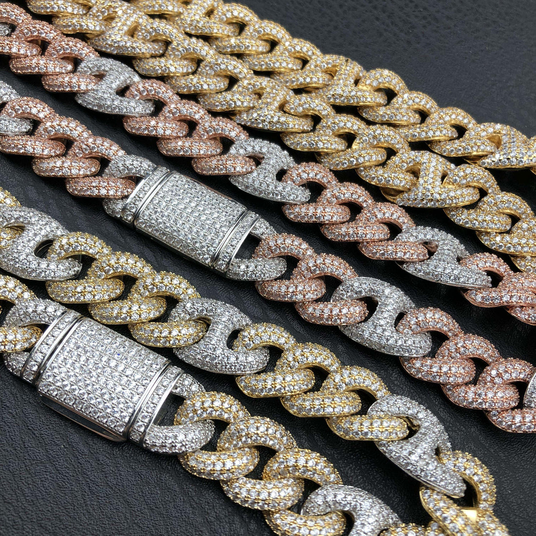 2-kleurige Cubaanse diamanten ketting