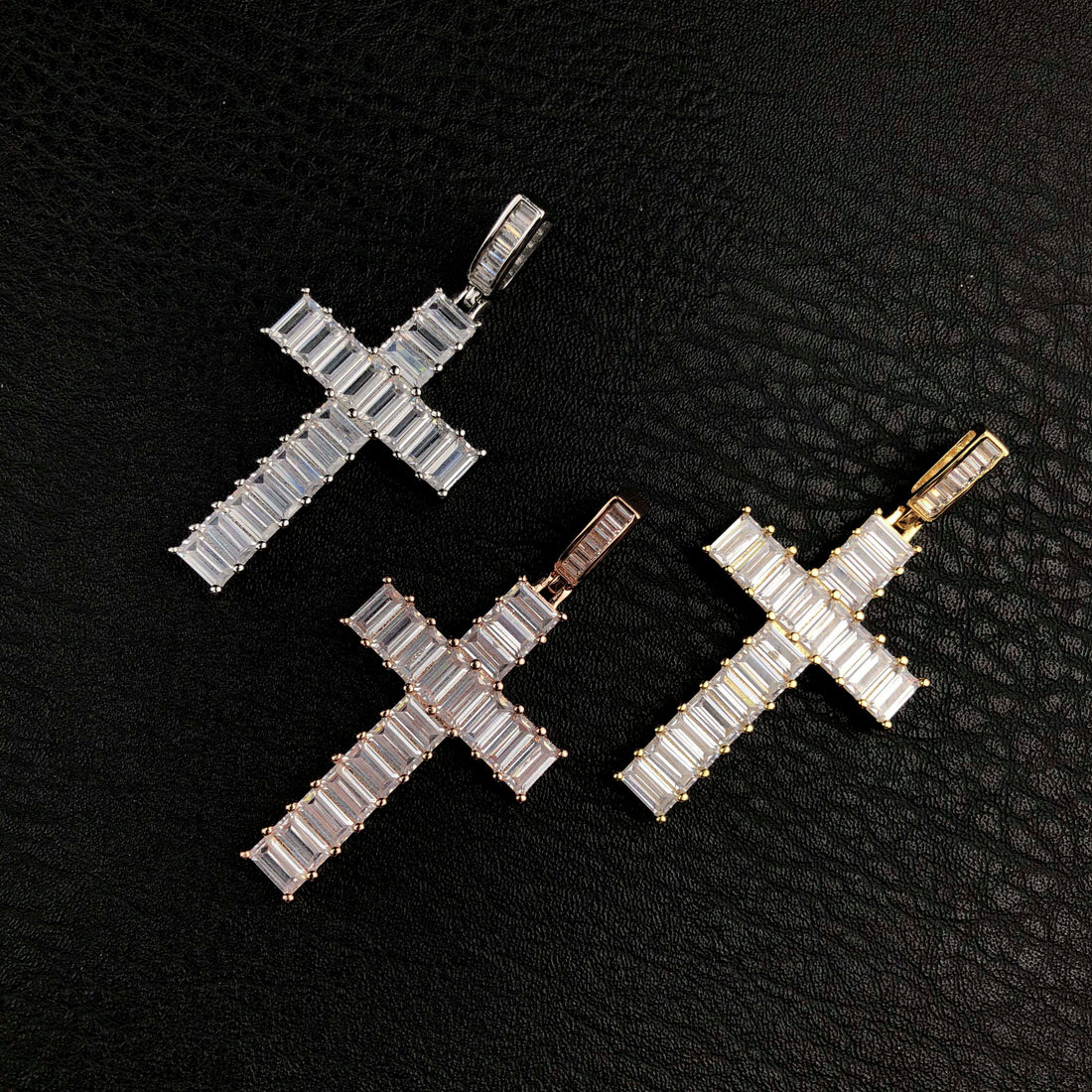 Baguette kruis hanger
