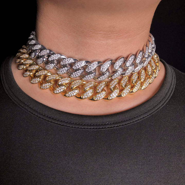 19 mm diamanten Cubaanse ketting