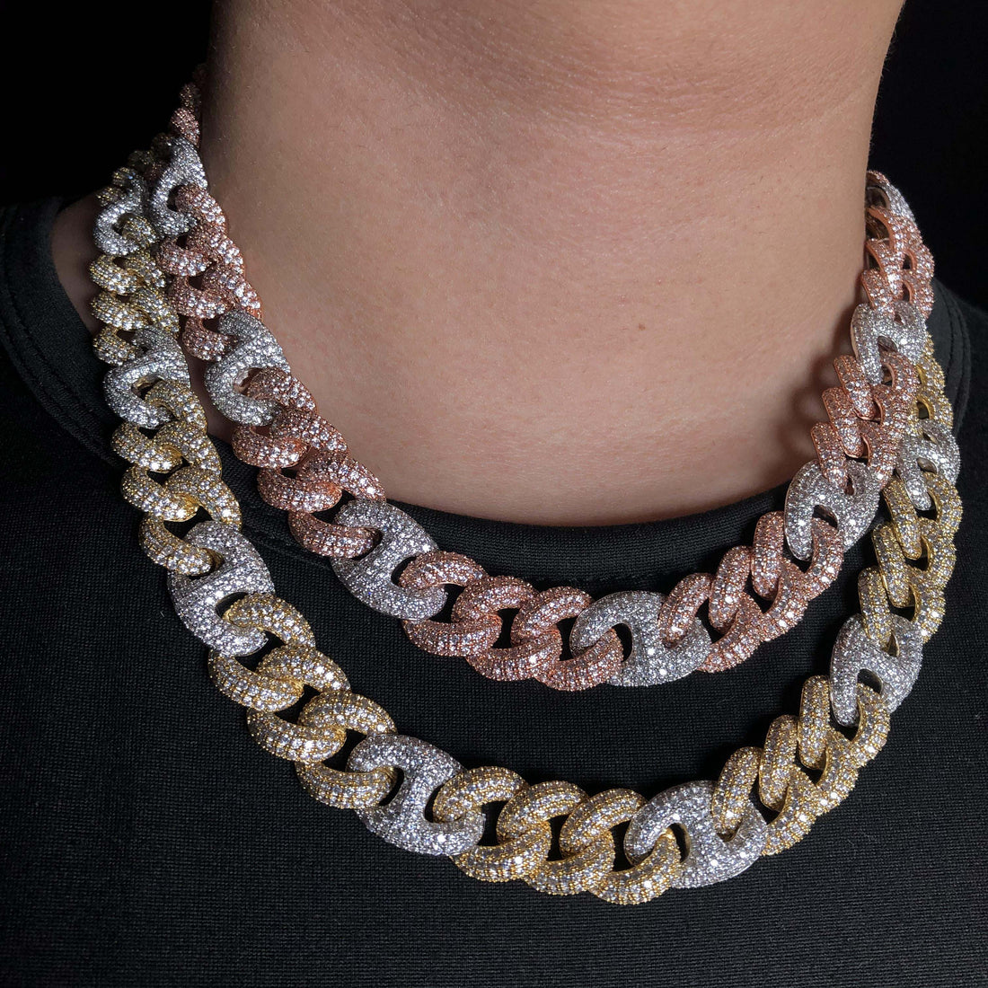 2-kleurige Cubaanse diamanten ketting