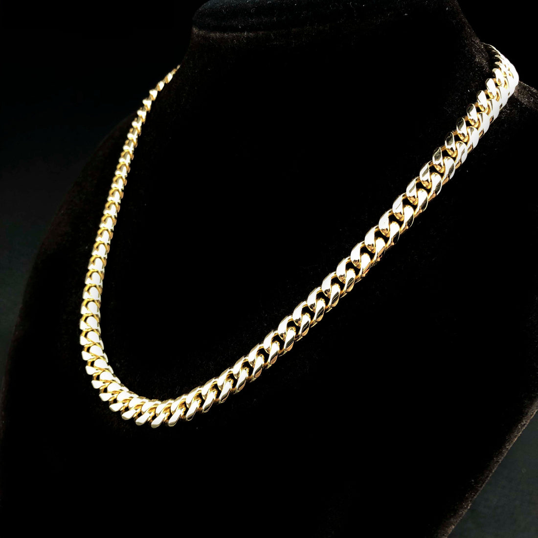 12 mm en 8 mm Miami Cubaanse ketting 18k goud