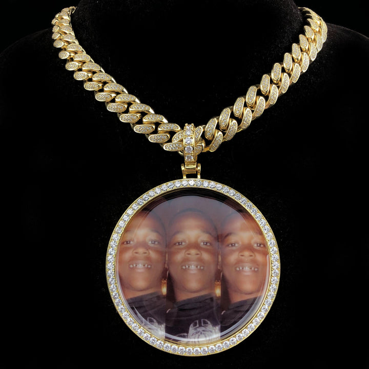 Grote cirkelvormige hanger met foto op maat