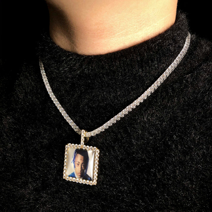 Rechthoekige hanger met foto op maat