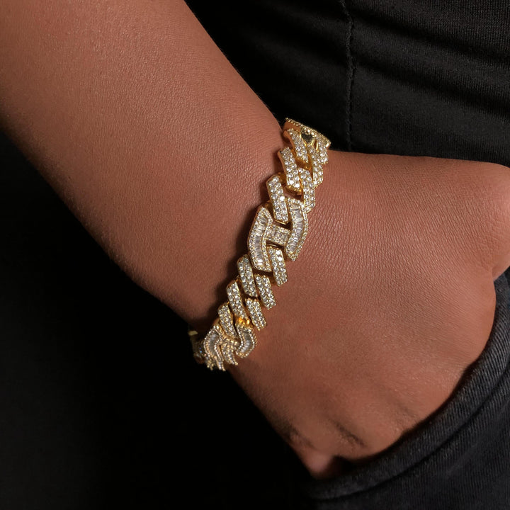 15 mm Prong Baguette Curb-armband