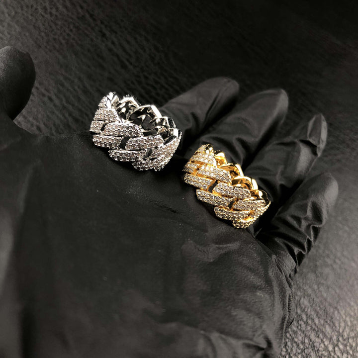 Diamanten poot Cubaanse ring