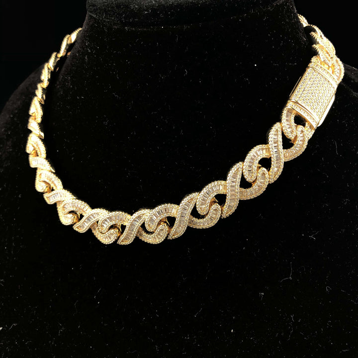 15 mm Baguette Infinity diamanten ketting