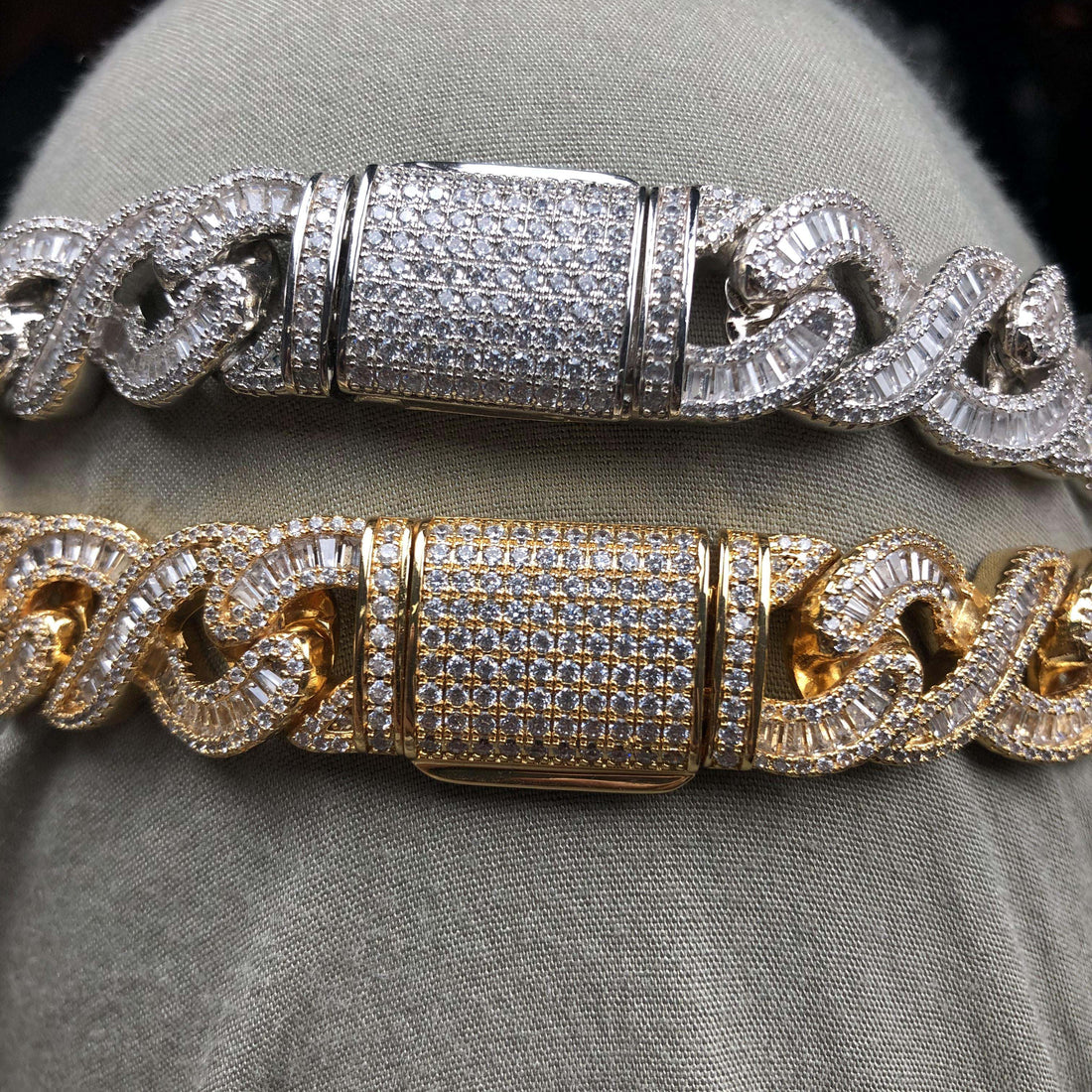 15 mm Baguette Infinity diamanten ketting