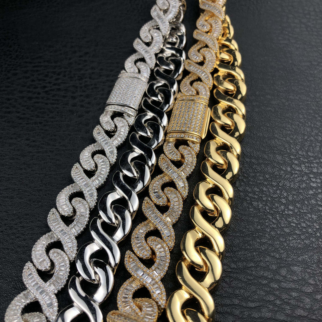 15 mm Baguette Infinity diamanten ketting