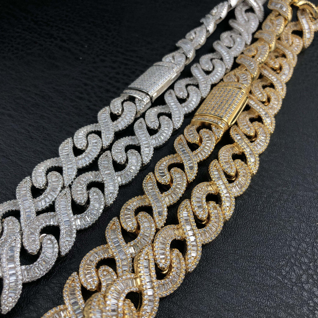 15 mm Baguette Infinity diamanten ketting