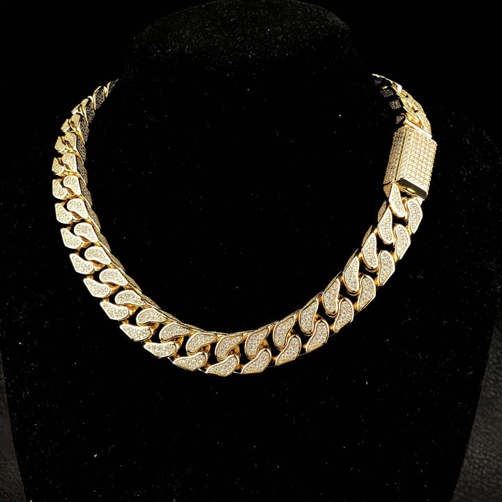 19 mm diamanten Cubaanse ketting