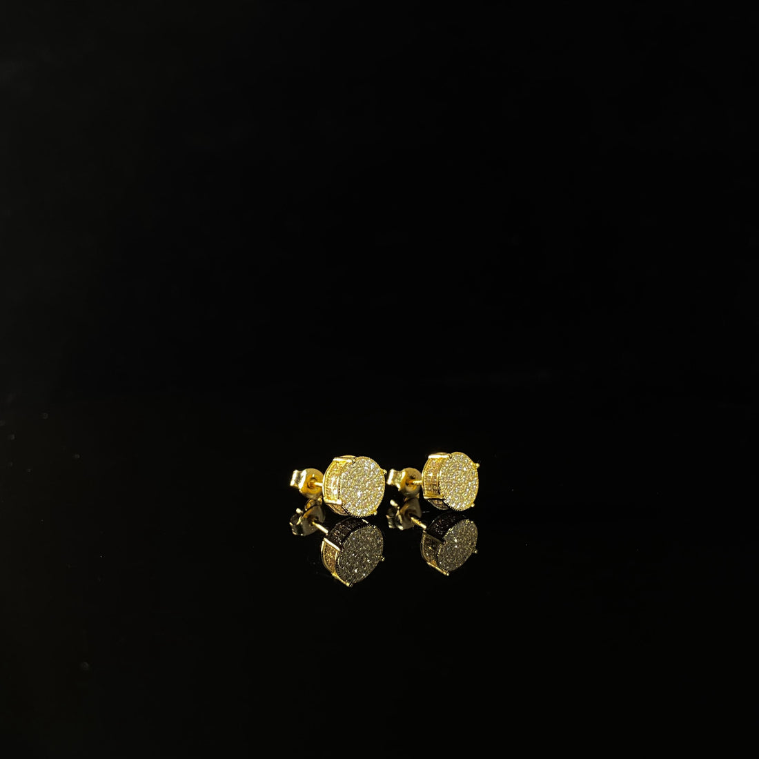 Oorbellenset Ronde Diamant 925 zilver verguld