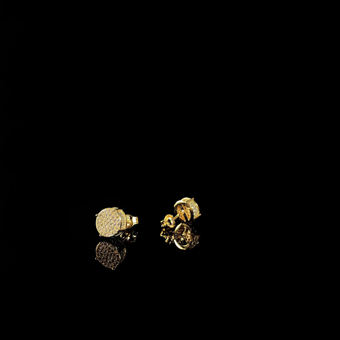 Oorbellenset Ronde Diamant 925 zilver verguld