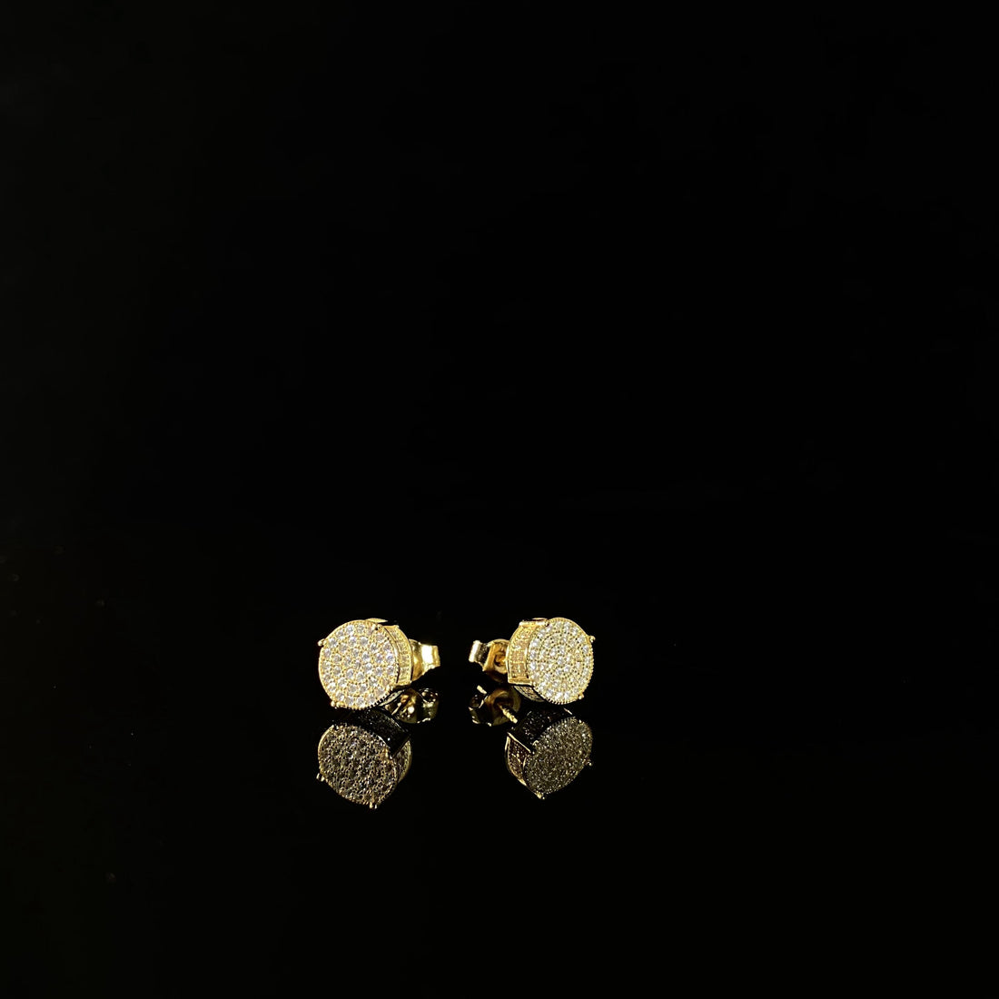 Oorbellenset Ronde Diamant 925 zilver verguld