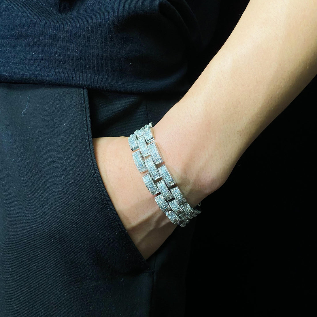 Baguette Razor Link Armband