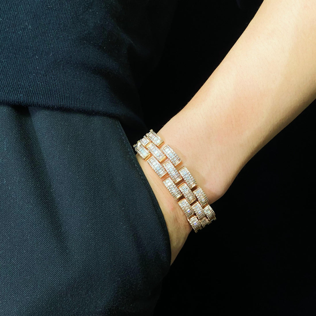 Baguette Razor Link Armband