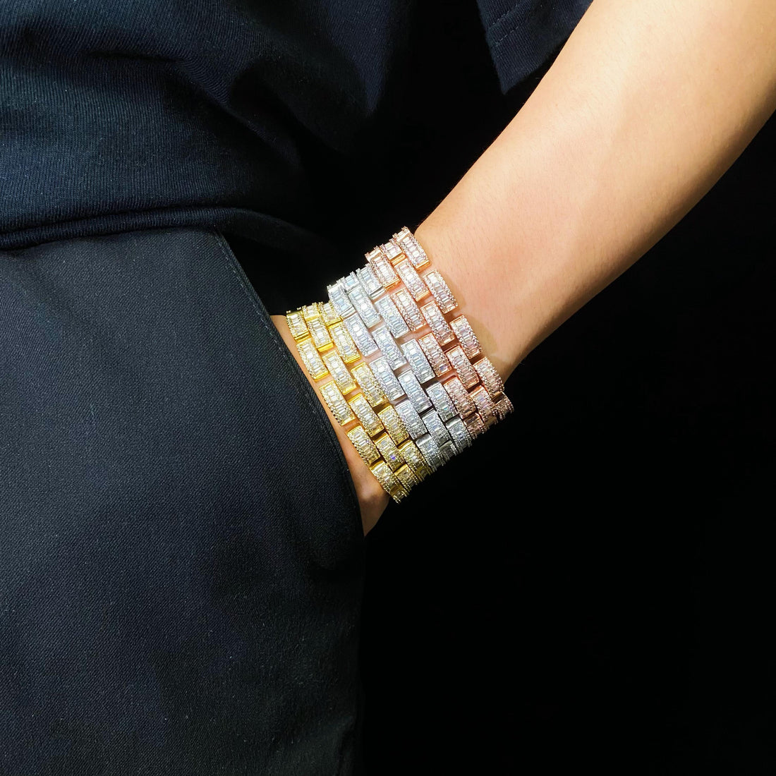 Baguette Razor Link Armband