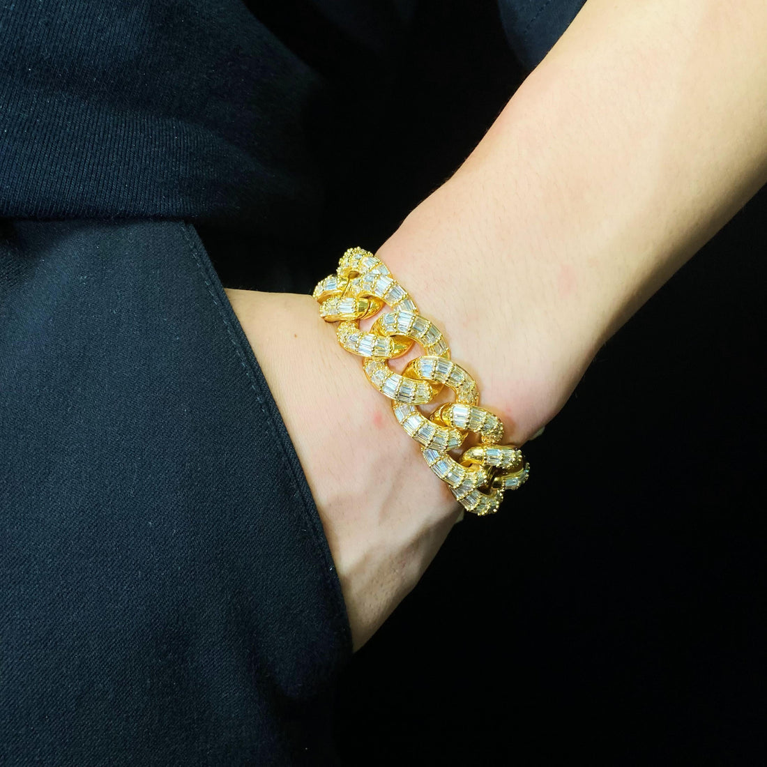 19 mm Baguette Cubaanse armband