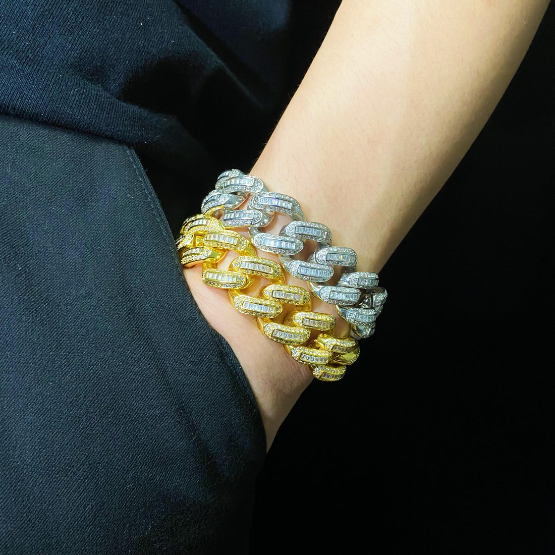 19 mm Baguette Cubaanse armbandketting