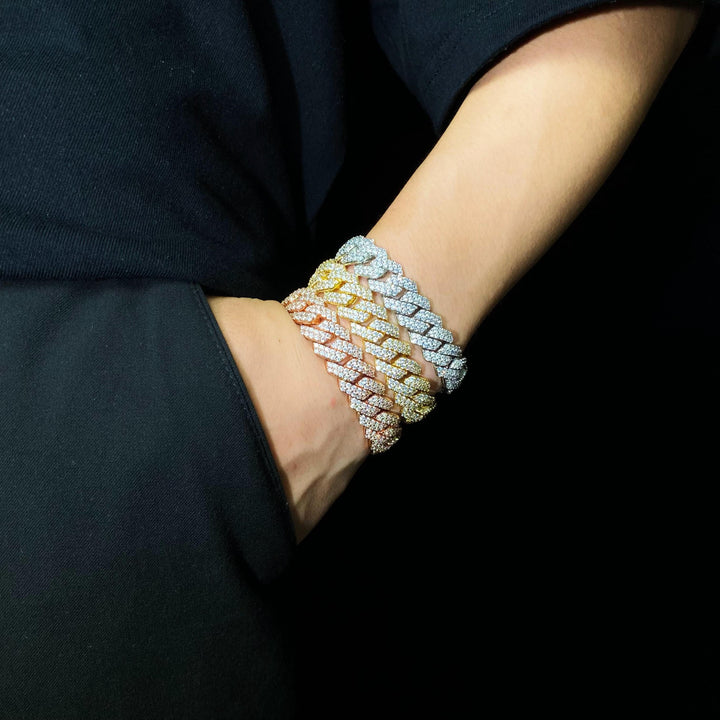 14 mm Cubaanse armband met ijskristallen