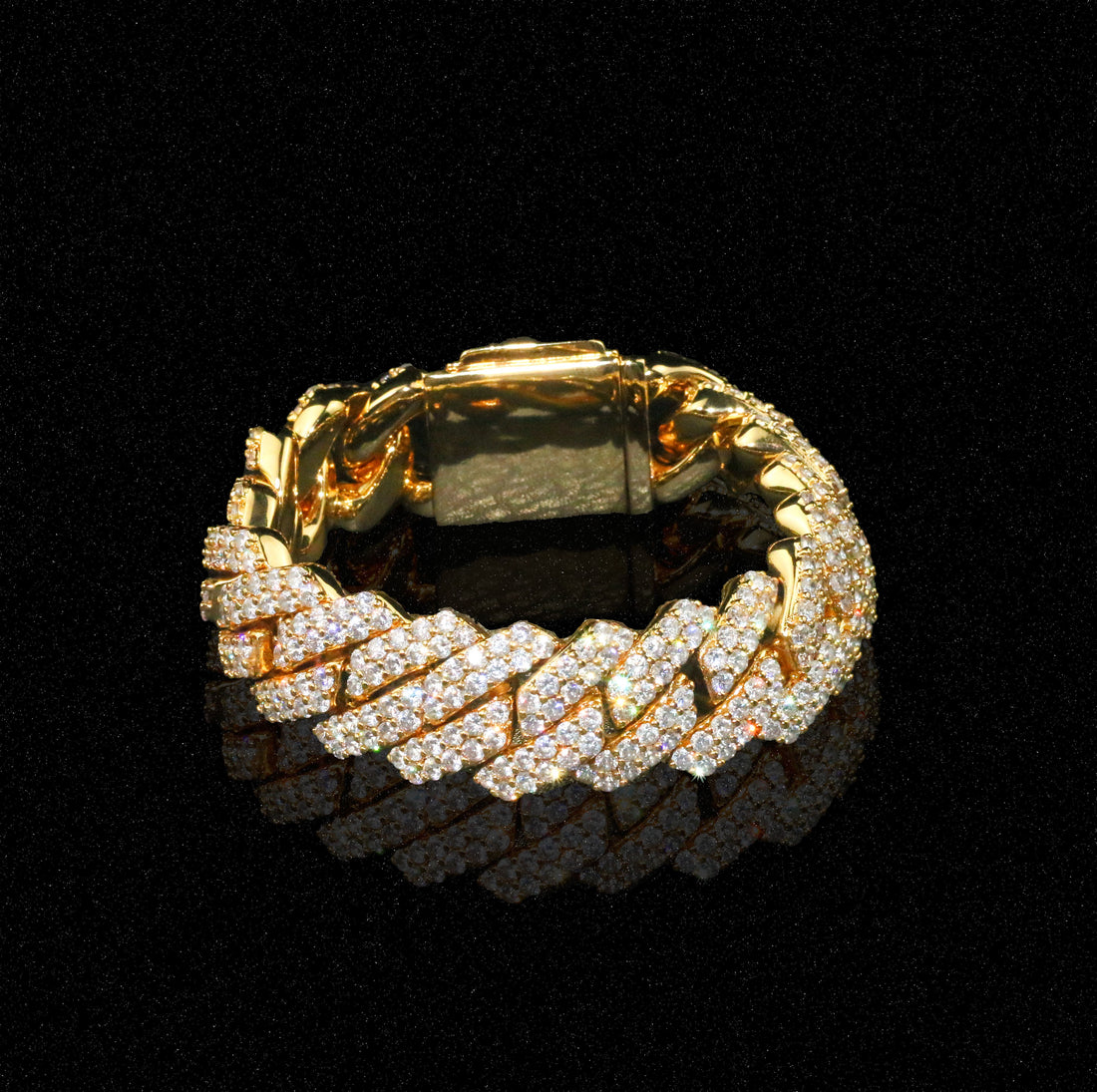 19 mm Cubaanse schakelarmband met diamanten