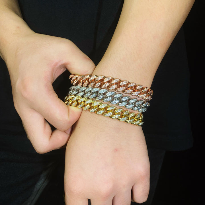 12 mm diamanten Cubaanse armbandketting