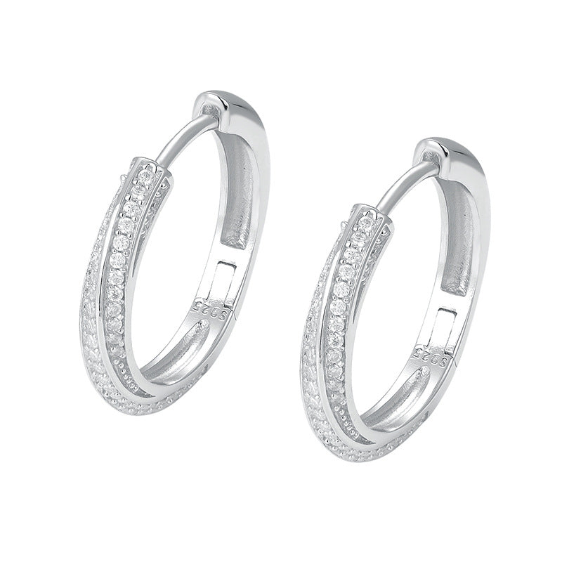 925 Zilveren Moissanite Oorbellen 21mm