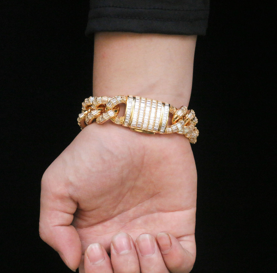 19 mm Baguette Cubaanse armband