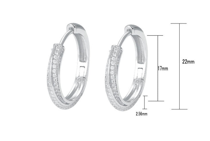 925 Zilveren Moissanite Oorbellen 21mm