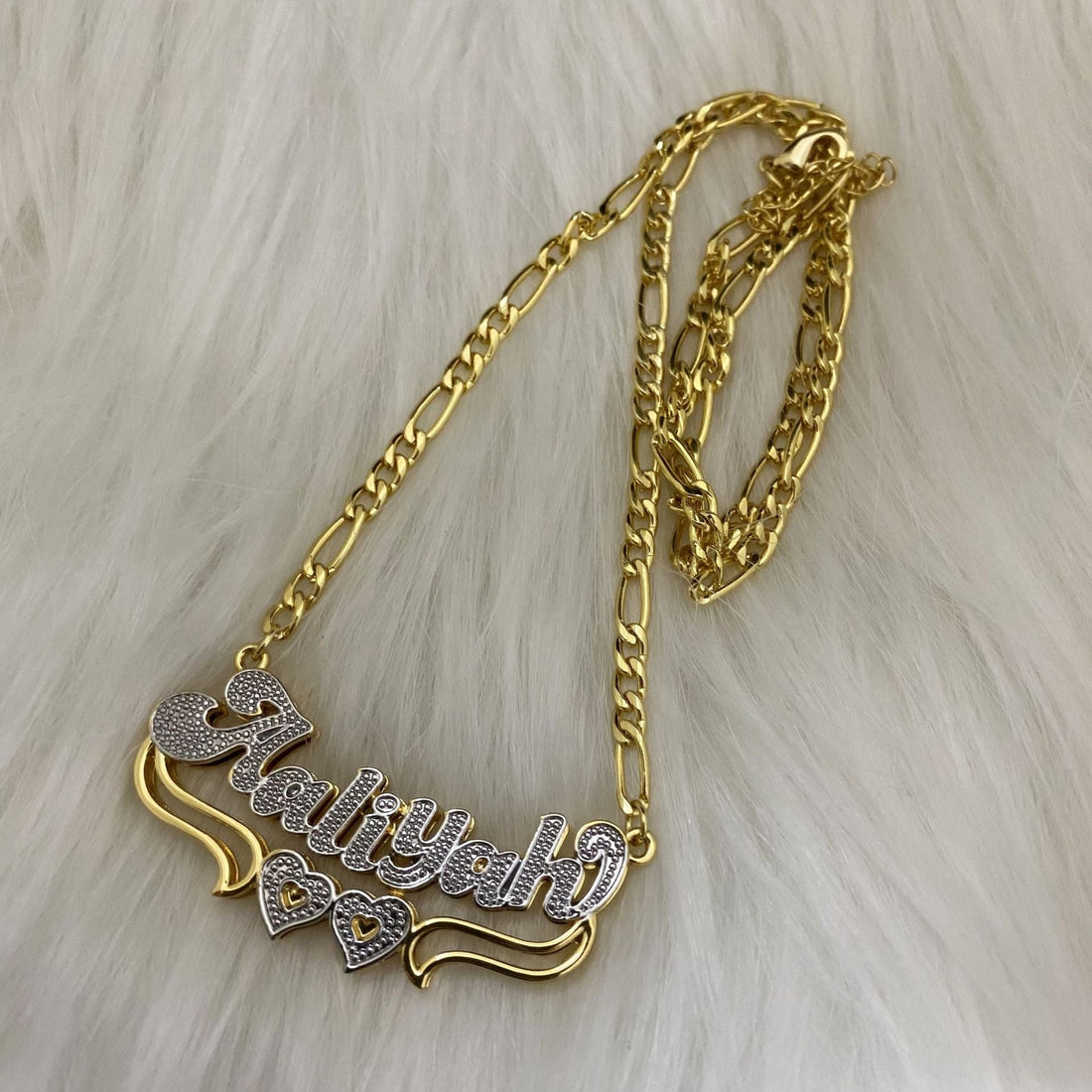 Nieuwe dubbele kleur naamketting 