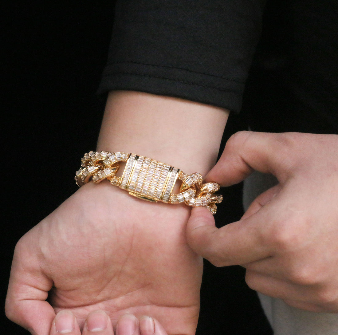 19 mm Baguette Cubaanse armband